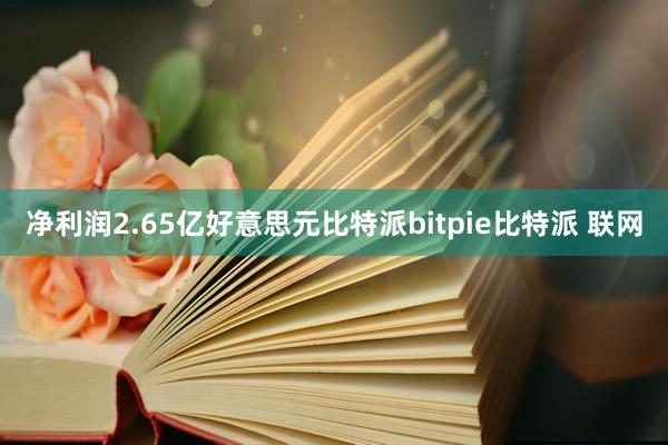 净利润2.65亿好意思元比特派bitpie比特派 联网