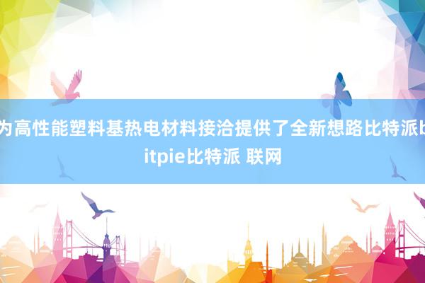 为高性能塑料基热电材料接洽提供了全新想路比特派bitpie比特派 联网