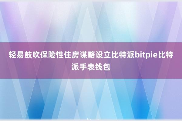 轻易鼓吹保险性住房谋略设立比特派bitpie比特派手表钱包