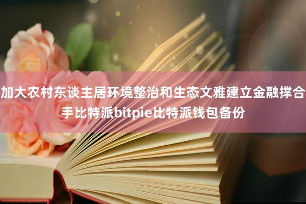 加大农村东谈主居环境整治和生态文雅建立金融撑合手比特派bitpie比特派钱包备份