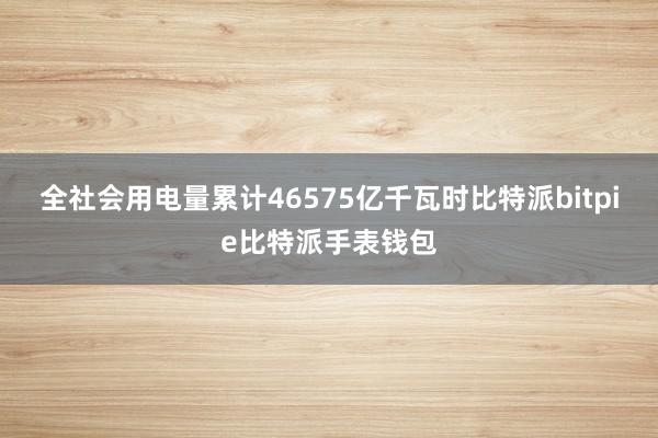 全社会用电量累计46575亿千瓦时比特派bitpie比特派手表钱包