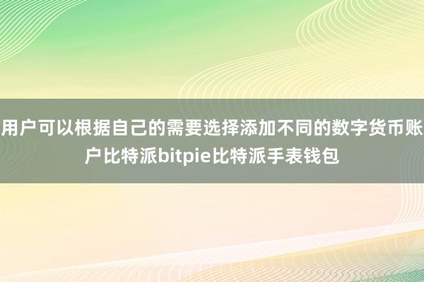 用户可以根据自己的需要选择添加不同的数字货币账户比特派bitpie比特派手表钱包