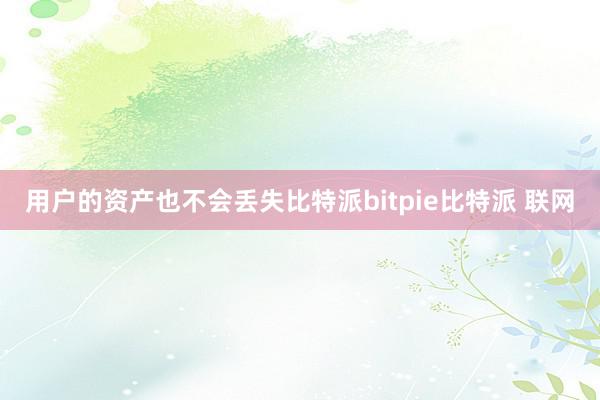 用户的资产也不会丢失比特派bitpie比特派 联网