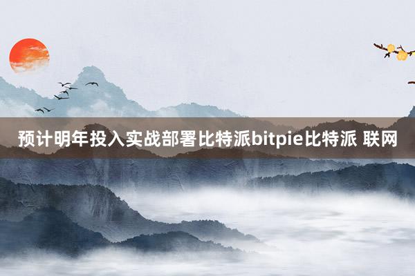 预计明年投入实战部署比特派bitpie比特派 联网