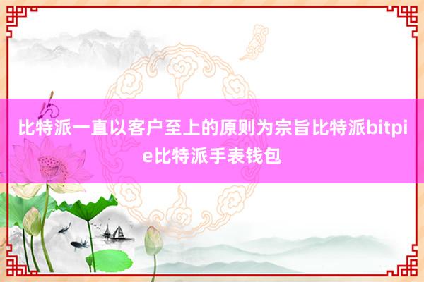 比特派一直以客户至上的原则为宗旨比特派bitpie比特派手表钱包