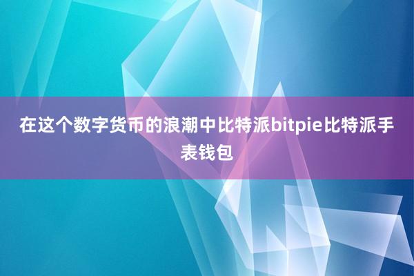 在这个数字货币的浪潮中比特派bitpie比特派手表钱包