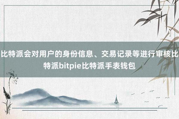 比特派会对用户的身份信息、交易记录等进行审核比特派bitpie比特派手表钱包