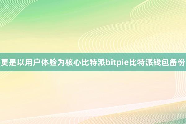 更是以用户体验为核心比特派bitpie比特派钱包备份