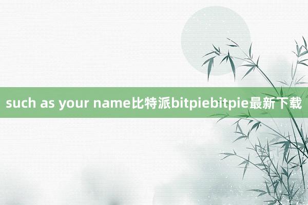 such as your name比特派bitpiebitpie最新下载