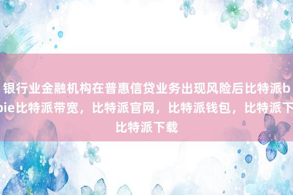 银行业金融机构在普惠信贷业务出现风险后比特派bitpie比特派带宽，比特派官网，比特派钱包，比特派下载