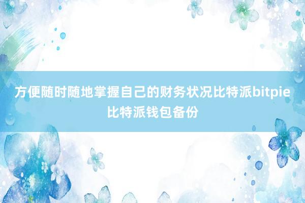 方便随时随地掌握自己的财务状况比特派bitpie比特派钱包备份