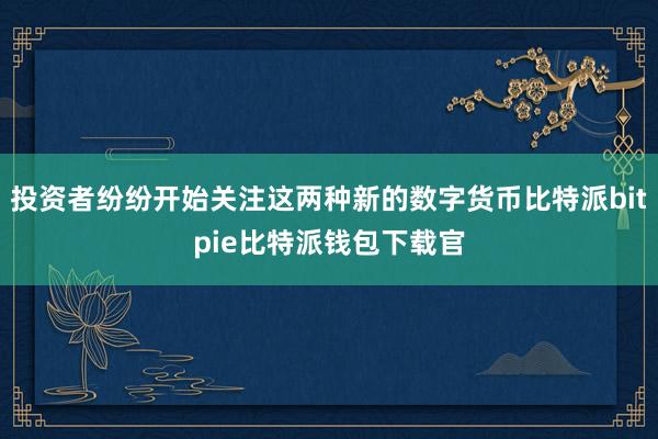 投资者纷纷开始关注这两种新的数字货币比特派bitpie比特派钱包下载官