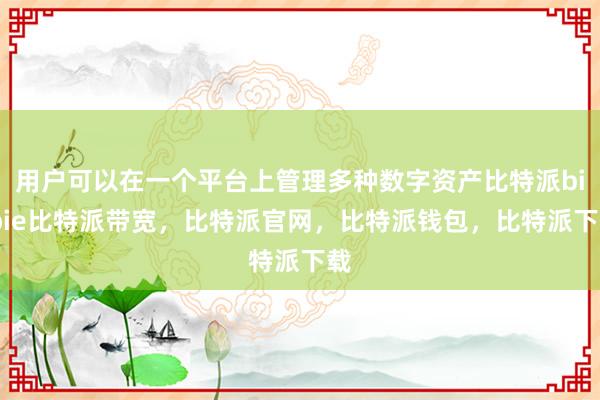 用户可以在一个平台上管理多种数字资产比特派bitpie比特派带宽，比特派官网，比特派钱包，比特派下载