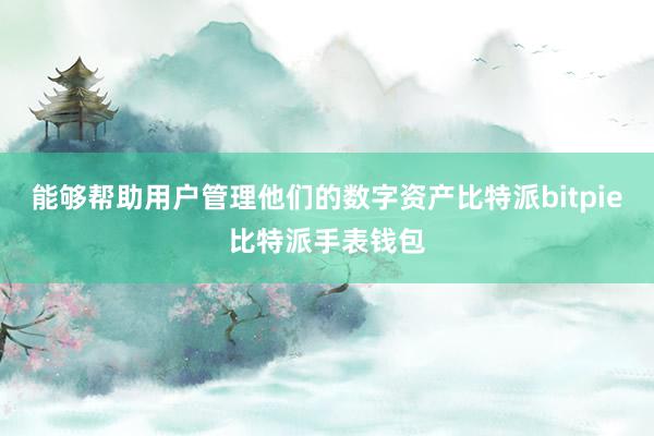 能够帮助用户管理他们的数字资产比特派bitpie比特派手表钱包