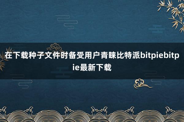 在下载种子文件时备受用户青睐比特派bitpiebitpie最新下载