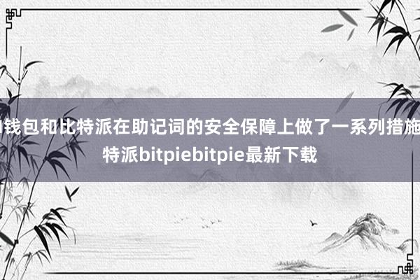 IM钱包和比特派在助记词的安全保障上做了一系列措施比特派bitpiebitpie最新下载