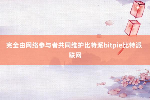 完全由网络参与者共同维护比特派bitpie比特派 联网