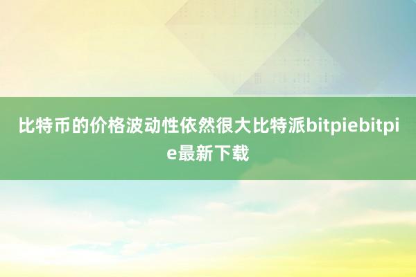 比特币的价格波动性依然很大比特派bitpiebitpie最新下载