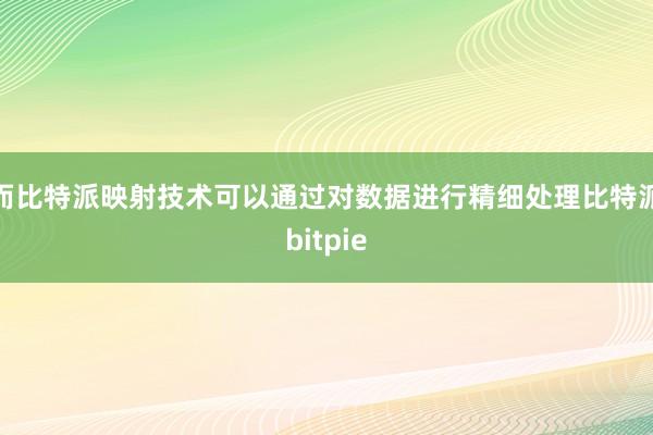 而比特派映射技术可以通过对数据进行精细处理比特派bitpie