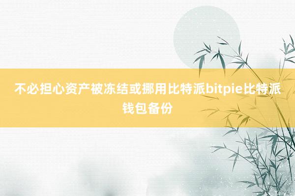 不必担心资产被冻结或挪用比特派bitpie比特派钱包备份