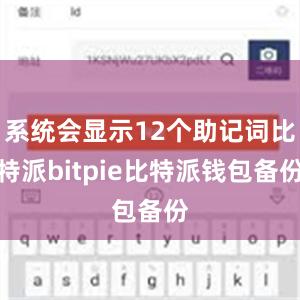 系统会显示12个助记词比特派bitpie比特派钱包备份