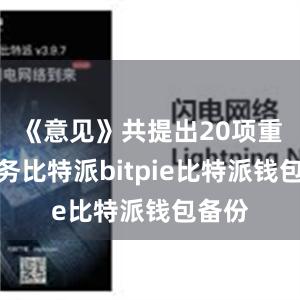 《意见》共提出20项重点任务比特派bitpie比特派钱包备份