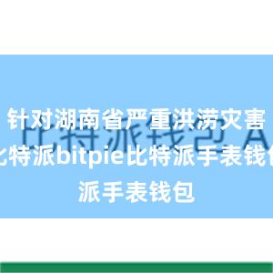 针对湖南省严重洪涝灾害比特派bitpie比特派手表钱包